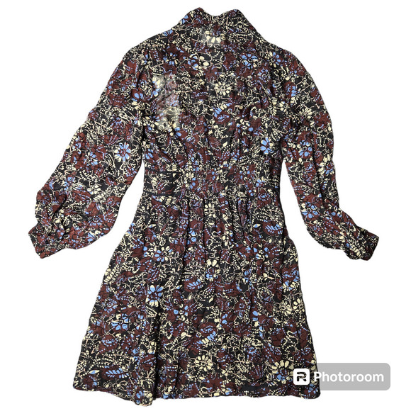 BA&SH Giani Floral Dress in Carbon - Picture 9 of 10